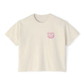 Zodiac Academy crop top from thtgrlreads featuring a vintage wash Comfort Colors base with a small pink graphic on the chest, part of the Printify Tees collection.
