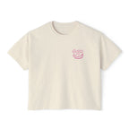Zodiac Academy crop top from thtgrlreads featuring a vintage wash Comfort Colors base with a small pink graphic on the chest, part of the Printify Tees collection.
