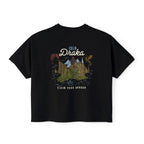 thtgrlreads Blood Bound collection features a black Isla Draka Comfort Colors crop top with vintage-style mountain and dragon graphic, available from Printify in cozy unisex fit.