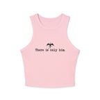 Zodiac Academy collection pink Comfort Colors cropped tank with minimalist black gothic script text and small dragon graphic, officially licensed thtgrlreads bookish apparel.