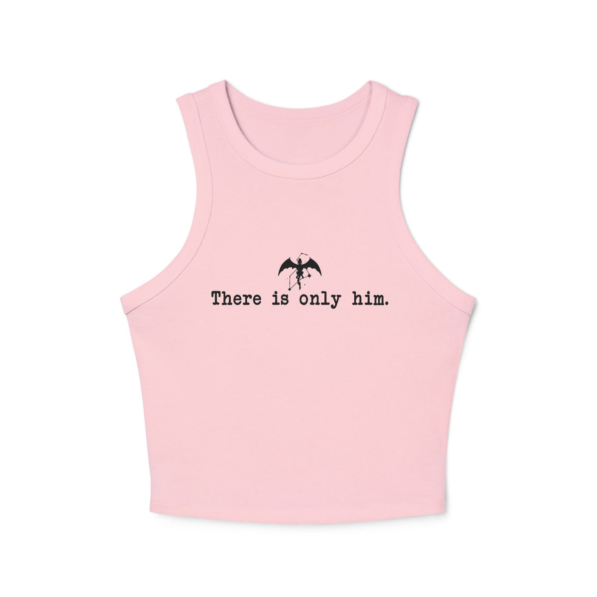 Zodiac Academy collection pink Comfort Colors cropped tank with minimalist black gothic script text and small dragon graphic, officially licensed thtgrlreads bookish apparel.