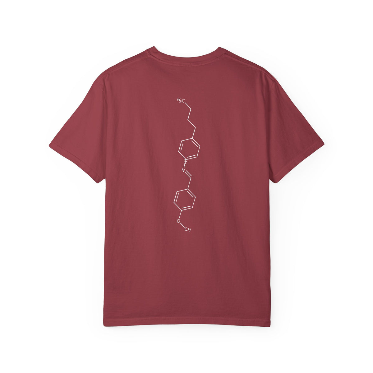 Burgundy unisex graphic tee featuring a white molecular diagram, inspired by Ali Hazelwood's Love Theoretically, from the Ali Hazelwood Tees collection by Printify