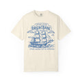 thtgrlreads officially licensed Wolves of Ruin collection vintage wash Comfort Colors graphic tee featuring a detailed navy blue sailing ship design by Printify.