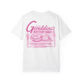 Zodiac Academy graphic tee by thtgrlreads featuring a comfort colors white unisex short-sleeve shirt with vintage-style pink print of Geraldine’s buttery bagels design, part of the Tees collection.