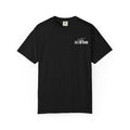 A black Comfort Colors graphic tee from thtgrlreads featuring a small white vintage-style "Slow Burn" text print, part of the Tees and Book Bestie collections.