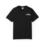 A black Comfort Colors graphic tee from thtgrlreads featuring a small white vintage-style "Slow Burn" text print, part of the Tees and Book Bestie collections.
