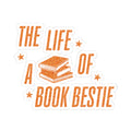 Orange glitter-style sticker from thtgrlreads' The Life of a Book Bestie collection featuring stacked books and text in a vintage-inspired font for book lovers.