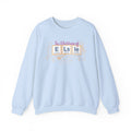 Light blue crewneck sweatshirt featuring The Multitudes of Elsie graphic from Ali Hazelwood, officially licensed bookish apparel by Thtgrlreads in the Crewnecks collection