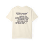 Comfort Colors graphic tee from thtgrlreads featuring a vintage wash and bold black text quote from the Kindred's Curse Saga collection in a clean serif font.