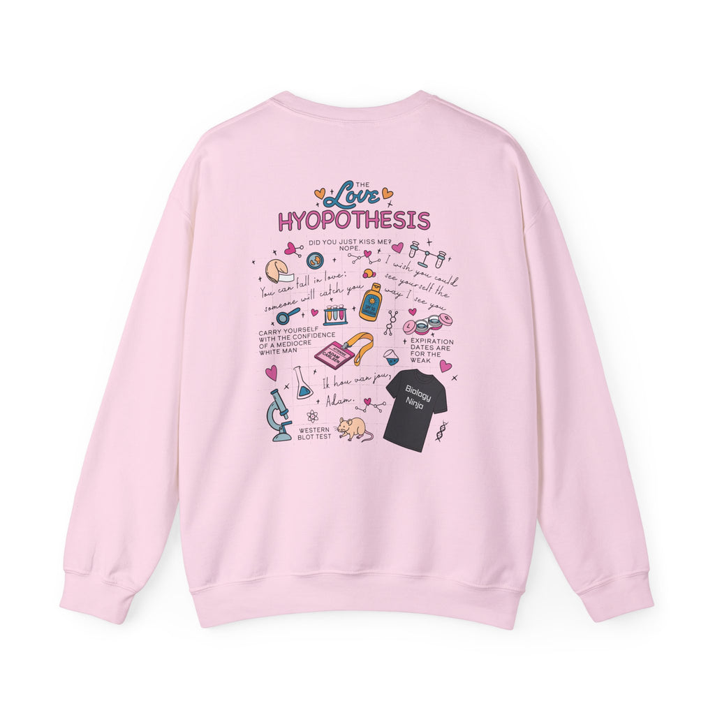 Pink Love Hypothesis crewneck sweatshirt with colorful chemistry and bookish graphics from Thtgrlreads Ali Hazelwood Crewnecks collection