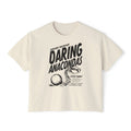Cream vintage-wash Comfort Colors crop top from thtgrlreads featuring bold black graphic text and illustration in the Darkmore Penitentiary collection on lightweight cotton.