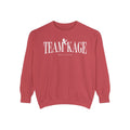 Bloodwing Academy crewneck sweatshirt from thtgrlreads featuring a vintage wash Comfort Colors base and bold white "Team Kage" graphic with a witch silhouette, perfect for fans.