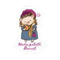 Hedgizabeth Bennet hedgehog sticker wearing a pink beret and blue dress, holding a heart-covered book, from Thtgrlreads Ali Hazelwood stickers