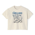 thtgrlreads Blood Bound collection cream Comfort Colors crop top featuring vintage-style navy blue graphic of familiars from Ellis Hunter's book, unisex fit by Printify.