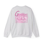 Zodiac Academy collection oversized crewneck sweatshirt by thtgrlreads featuring vintage wash comfort colors fabric with a pink graphic print inspired by Geraldine’s Bagels.
