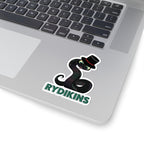 Rydikins sticker from thtgrlreads featuring a black snake wearing a top hat with green eyes and the text "RYDIKINS," part of the Ruthless Boys of the Zodiac and Stickers collections.