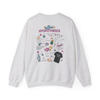 Light gray Love Hypothesis graphic crewneck sweatshirt with colorful literary illustrations from Thtgrlreads Crewnecks and Ali Hazelwood collection
