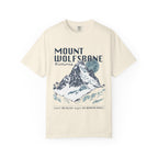 Thtgrlreads Wolves of Ruin collection vintage wash Comfort Colors graphic tee featuring a detailed mountain illustration and stylized text, unisex fit for fantasy romance fans.