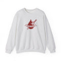 Thtgrlreads Bloodwing Academy crewneck featuring a vintage-washed Comfort Colors fabric with a bold red graphic of a dagger and blood drop with "Blood Guard" text, part of officially licensed bookish apparel collections.
