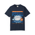 Zodiac Academy collection Comfort Colors graphic tee by thtgrlreads featuring vintage-style Pitball Champions print with distressed football graphic and elemental names Terra, Aer, Ignis, Aqua.