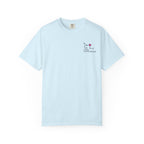 Light blue Love Hypothesis graphic tee from Thtgrlreads featuring an Ali Hazelwood bookish design on a relaxed Comfort Colors cotton shirt