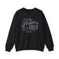 A black oversized crewneck sweatshirt from thtgrlreads featuring a vintage wash and a soft Comfort Colors base, printed with stylish typography and a poison vial graphic inspired by The Poison Daughter collection.