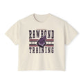 Vintage-wash comfort colors crop top from thtgrlreads featuring a bold Wolves of Ruin design with a howling wolf graphic and collegiate-style text, part of official bookish Tees collections.