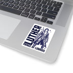 Sticker from Thtgrlreads featuring a detailed black-and-white illustration of Luther, Prince of Lumnos, part of the Kindred's Curse Saga collection, placed on a laptop corner.