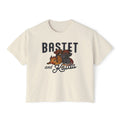 thtgrlreads Blood Bound collection vintage-wash Comfort Colors crop top featuring a printed graphic of Bastet and Kaida, soft unisex 100% ring-spun cotton by Printify.