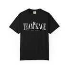 Black Comfort Colors graphic tee from thtgrlreads featuring Bloodwing Academy inspired "TEAM KAGE" text with a small dragon silhouette, part of the Tees collection.