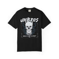 Thtgrlreads Kindred's Curse Saga black Comfort Colors graphic tee featuring a bold skull design with "Umbros" text and "Realm of Mind & Secret" subtitle in a vintage wash style.