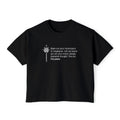 Black cropped Comfort Colors tee from thtgrlreads featuring vintage white text in typewriter font with a gothic heart and dagger graphic, part of Wolves of Ruin and Tees collections.