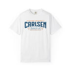 White Carlsen Research Lab graphic tee with Stanford University and computational biology lettering, Love Hypothesis merch by Thtgrlreads and Ali Hazelwood apparel