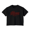 A black cropped Comfort Colors graphic tee from thtgrlreads featuring "Blake Drakaharrow" in bold red gothic script font above a red bat illustration.