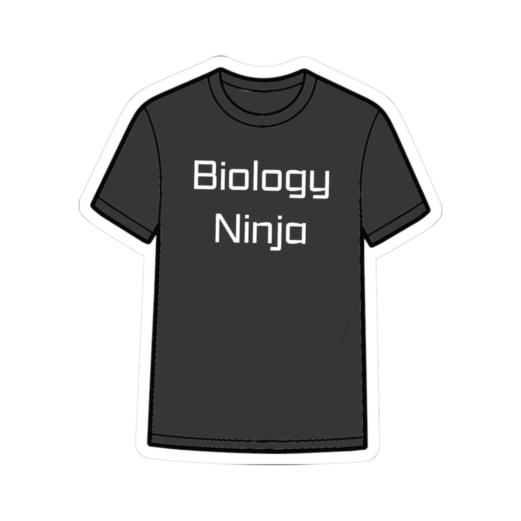 Biology Ninja sticker featuring a black T shirt design with white lettering from The Love Hypothesis by Ali Hazelwood, by Thtgrlreads in Stickers collection