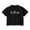 Bloodwing Academy crop top from thtgrlreads featuring a black Comfort Colors fabric with vintage wash and a bold white printed "TEAM KAGE" design in classic serif font.