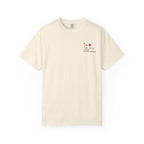 Cream The Love Hypothesis graphic tee with a small pink and black chest design, a Comfort Colors unisex cotton shirt from Thtgrlreads Ali Hazelwood collection