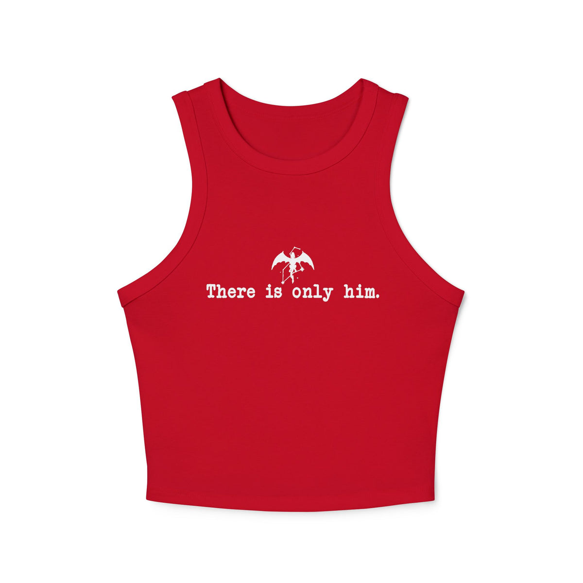 Zodiac Academy unisex vintage wash Comfort Colors tank by thtgrlreads featuring a minimalist white graphic with a small dragon silhouette and the phrase "There is only him.
