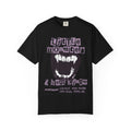 Thtgrlreads Ruthless Boys of the Zodiac collection black Comfort Colors graphic tee featuring vintage washed fabric and a bold distressed print with the phrase "Little Monster & Heart Kings" in gothic style lettering.