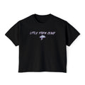 thtgrlreads Lady of Darkness & Legacy Series black Comfort Colors crop top featuring a vintage puff print graphic with a small storm cloud and lightning bolt above stylized text reading "Little Storm Cloud