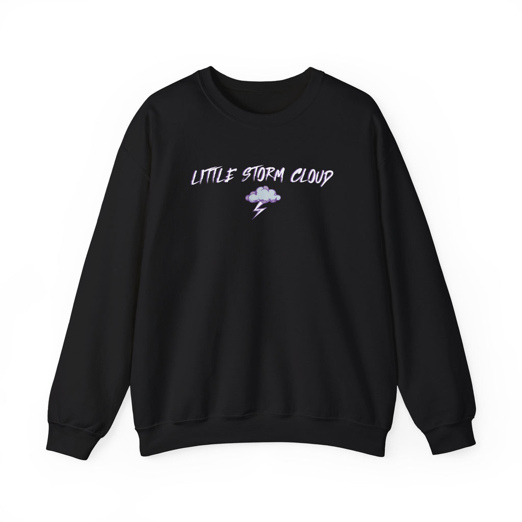 Thtgrlreads black Comfort Colors oversized crewneck sweatshirt from the Lady of Darkness & Legacy Series, featuring vintage white script and a small storm cloud graphic.
