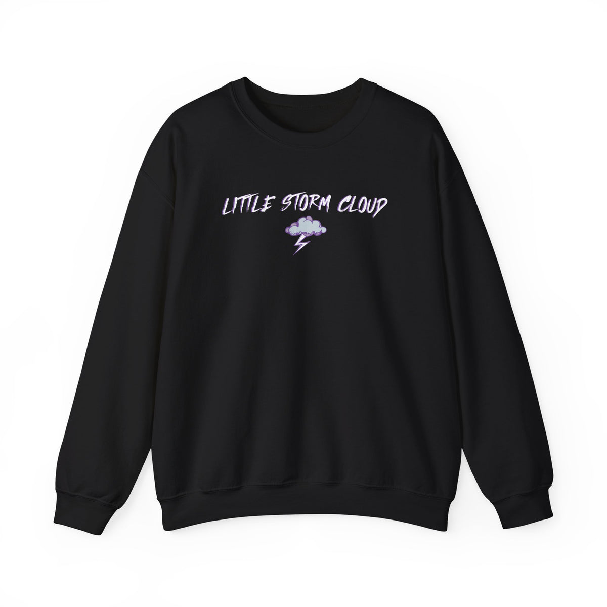 Thtgrlreads black Comfort Colors oversized crewneck sweatshirt from the Lady of Darkness & Legacy Series, featuring vintage white script and a small storm cloud graphic.
