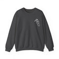 Thtgrlreads oversized crewneck sweatshirt from the Hockey Romance collection featuring a minimalist vintage white graphic on dark Comfort Colors fabric, combining cozy style with bookish flair.