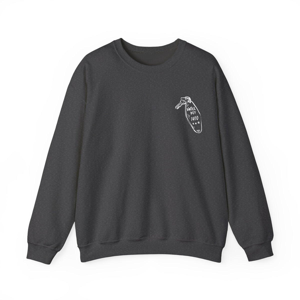 Thtgrlreads oversized crewneck sweatshirt from the Hockey Romance collection featuring a minimalist vintage white graphic on dark Comfort Colors fabric, combining cozy style with bookish flair.