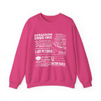 Zodiac Academy-themed oversized crewneck sweatshirt by thtgrlreads featuring white graphic text quotes on a vintage-washed pink Comfort Colors base, part of the Crewnecks collection.