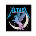 Sticker from thtgrlreads featuring a Zodiac Academy-inspired design with a pastel blue and purple winged unicorn rearing in front of a crescent moon and starry background.