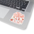 Sticker from thtgrlreads featuring Ruthless Boys of the Zodiac collection with vintage-style illustration of a woman and scripted text on a laptop corner.