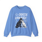 thtgrlreads Wolves of Ruin collection oversized crewneck sweatshirt featuring a vintage-wash Comfort Colors base with a graphic print of two wolves and themed text, offered by Printify.