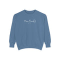 Zodiac Academy inspired oversized crewneck sweatshirt by thtgrlreads featuring a vintage-washed moon friends graphic in subtle white print, from the cozy crewnecks collection.