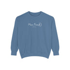 Zodiac Academy inspired oversized crewneck sweatshirt by thtgrlreads featuring a vintage-washed moon friends graphic in subtle white print, from the cozy crewnecks collection.